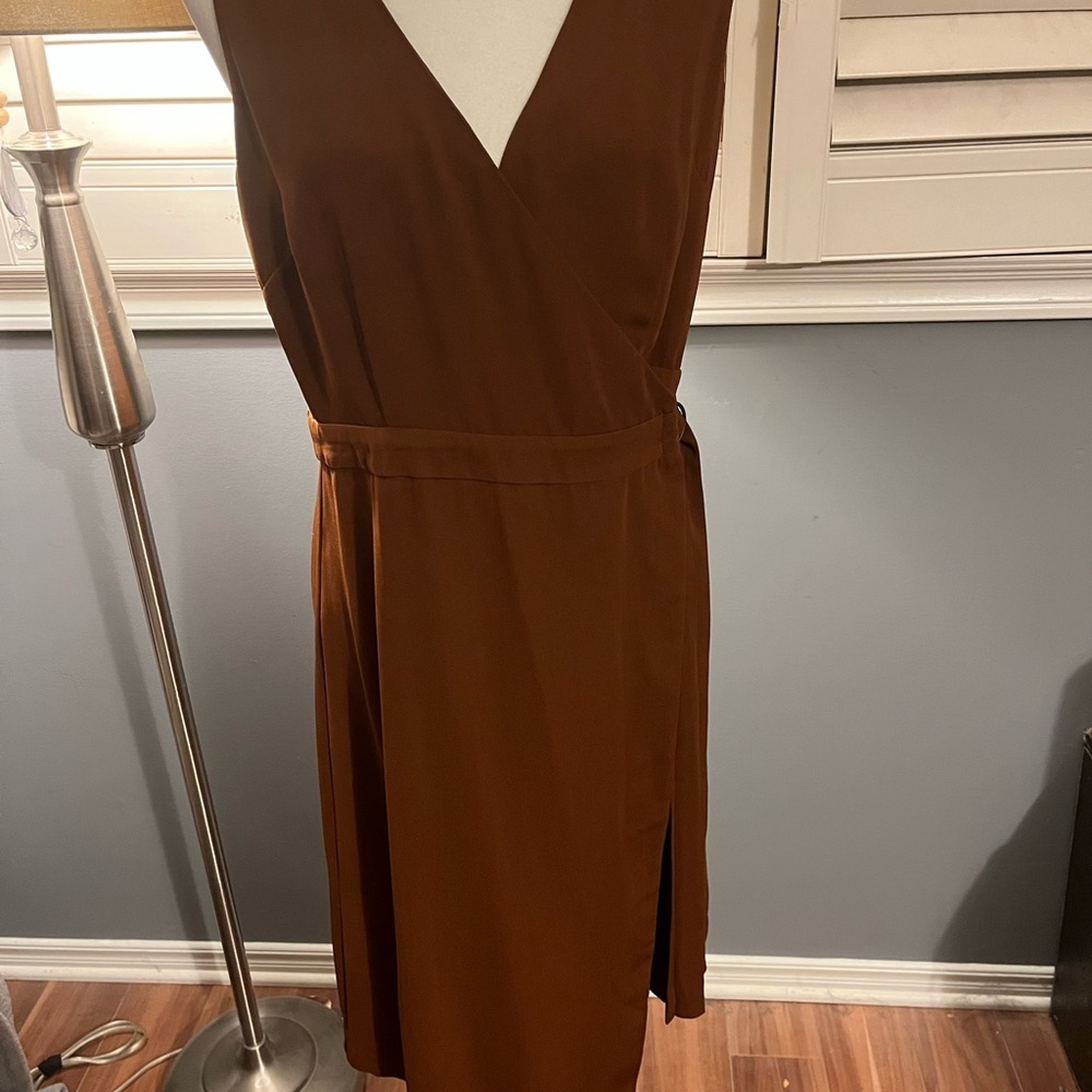 Elegant Brown Wrap Dress